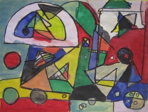3rd grade- Kandinsky inspired composition- tempera paint