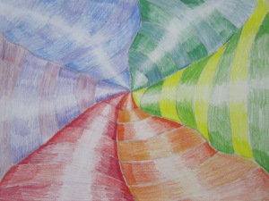 7th grade- Op art color wheel- color pencil