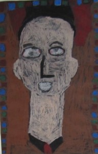 1st grade Modigliani portraits- oil pastel